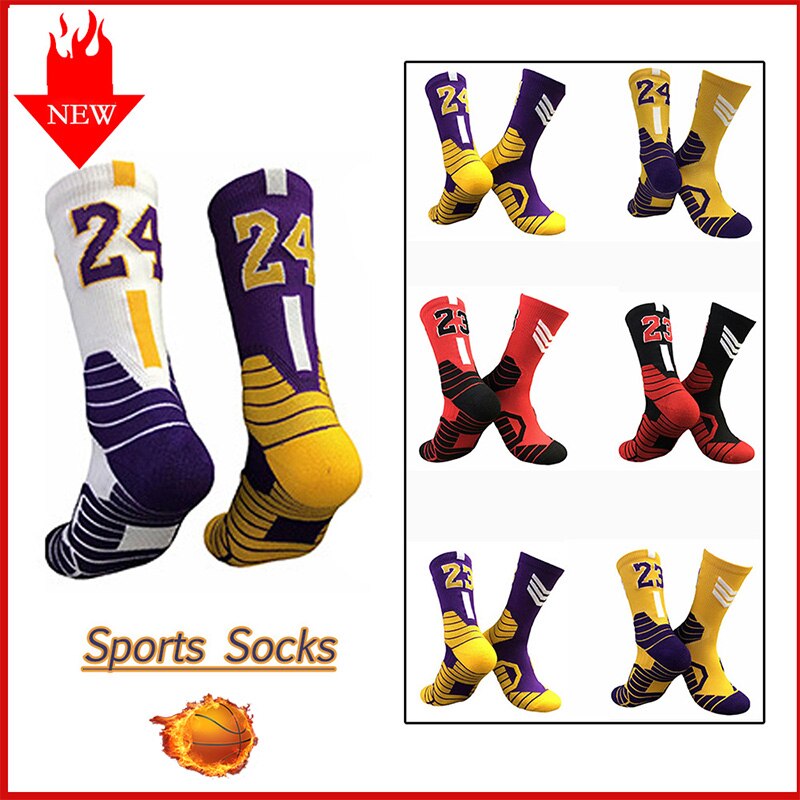 QIWN Super Star number Basketball Socks Sports Training Socks Non-slip Skateboard Durable Towel Bottom Socks