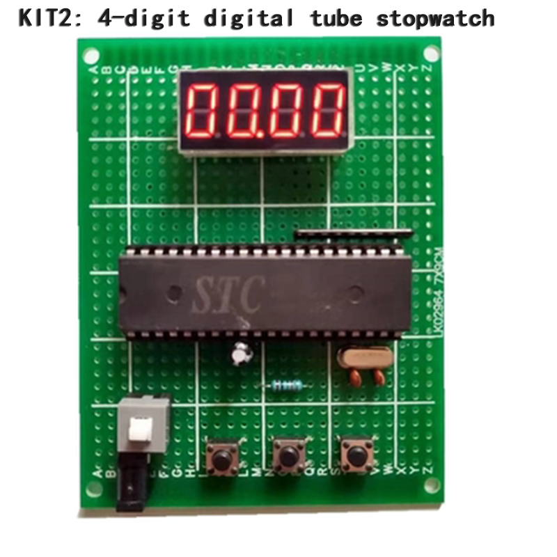Electronic Stopwatch Timer Multi-function Digital Countdown Diy Electronic Kit Based on 51 Single Chip Microcomputer: Orange