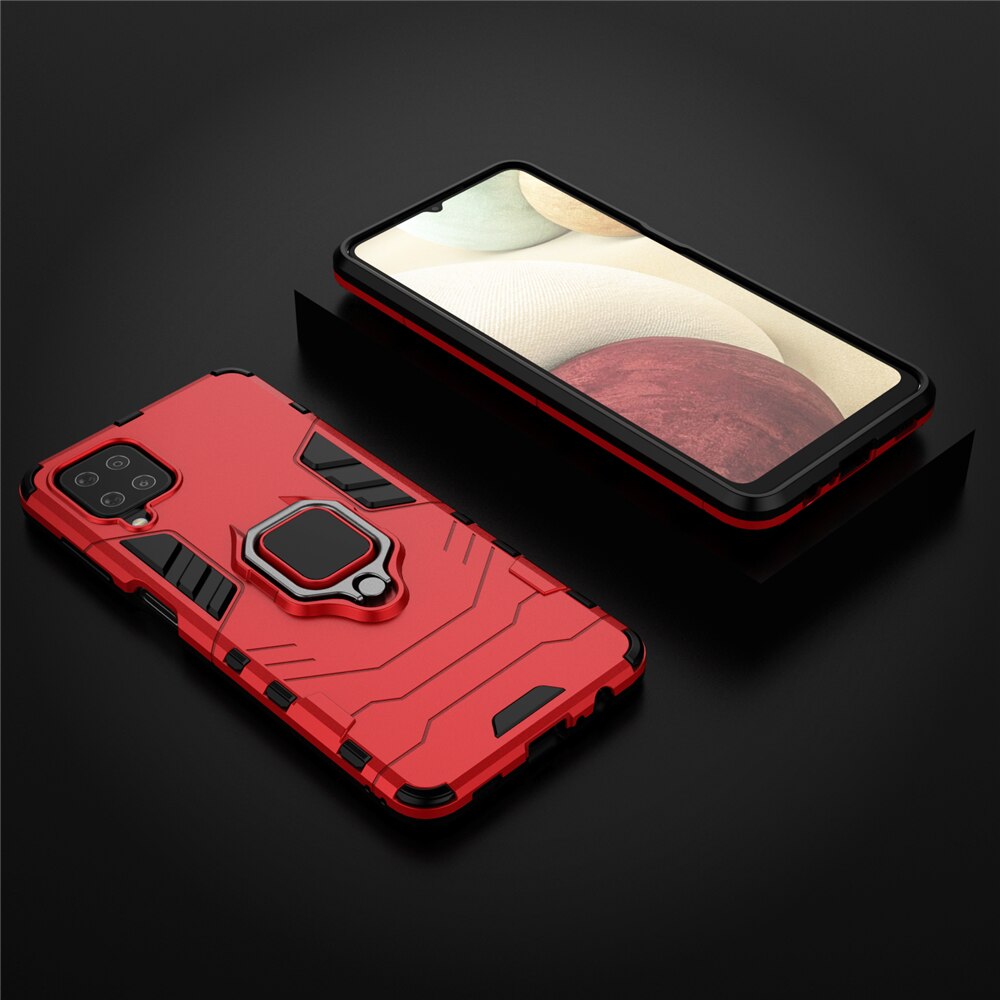 Für Samsung A12 Fall Samsung A12 Finger Ring Halter Telefon Fall für Samsung Galaxy M12 M32 A12 / A22 5G Fall TPU Stoßstange EIN 12: For Samsung M12 / Red