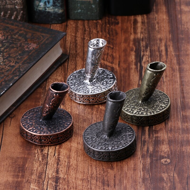 Vintage metall rund insättning penna hållare för fjäder fjäderpenna doppa pennor skolan kontorsmaterial brevpapper student