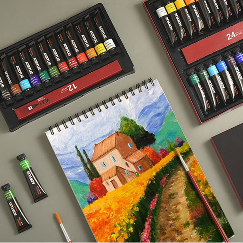 Acrylic Premium Artist Paint 12ml Tubes Set of 12/24 Acrylic Paint Set Fast