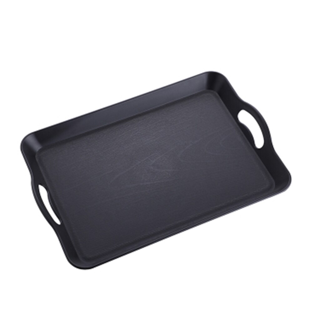 Serving Tray Rectangular Plastic Tray Food Serving Trays Anti-slip Scratch-resistant E2S: Carry handle 37x24cm