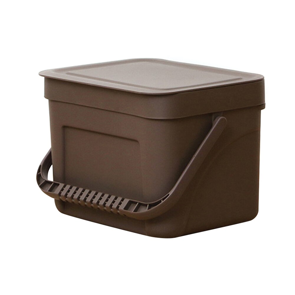 Trash Can Kitchen Wall Mounted Garbage Bin Recycle Compost Bin Bathroom Dustbin H99F: dark brown-S