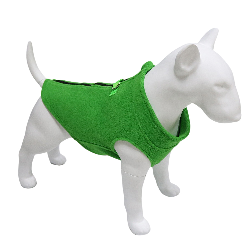 Ropa de Invierno para Perros, Chaqueta de Forro Polar Suave para Chihuahua, Abrigo para Bulldog Francés, Chaleco Cálido para Perros Pequeños y Medianos, Ropa para Cachorros y Pugs: L / verde