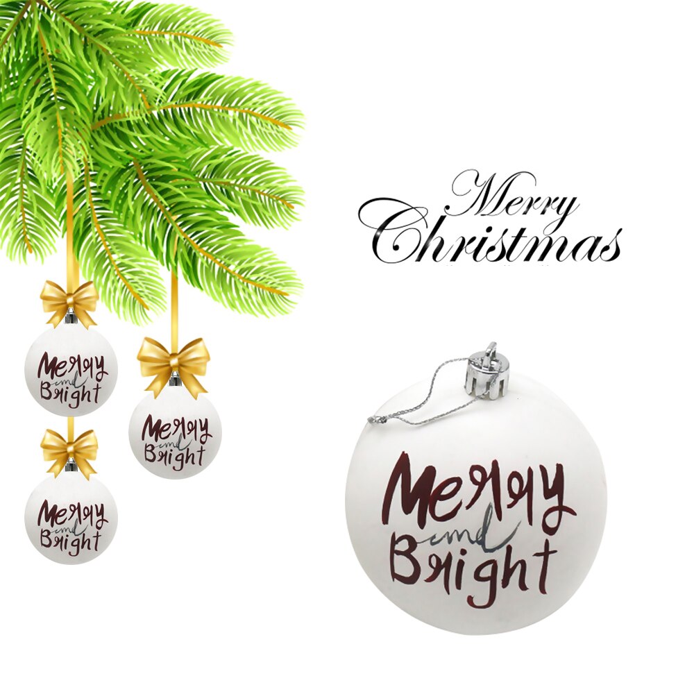 3Pcs Christmas Balls 6cm Baubles Christmas Tree Decorations Matte White Balls Christmas Tree Hanging Ornament Party Supplies