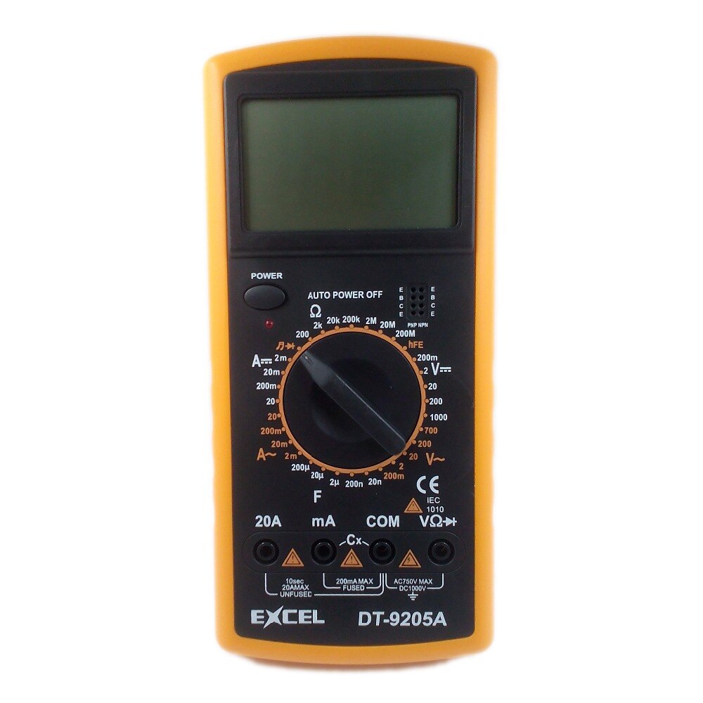 Digital Multimeter Multimetro Ammeter Voltmeter Multitester Capacitance Resistance Tester Meter EXCEL DT9205A