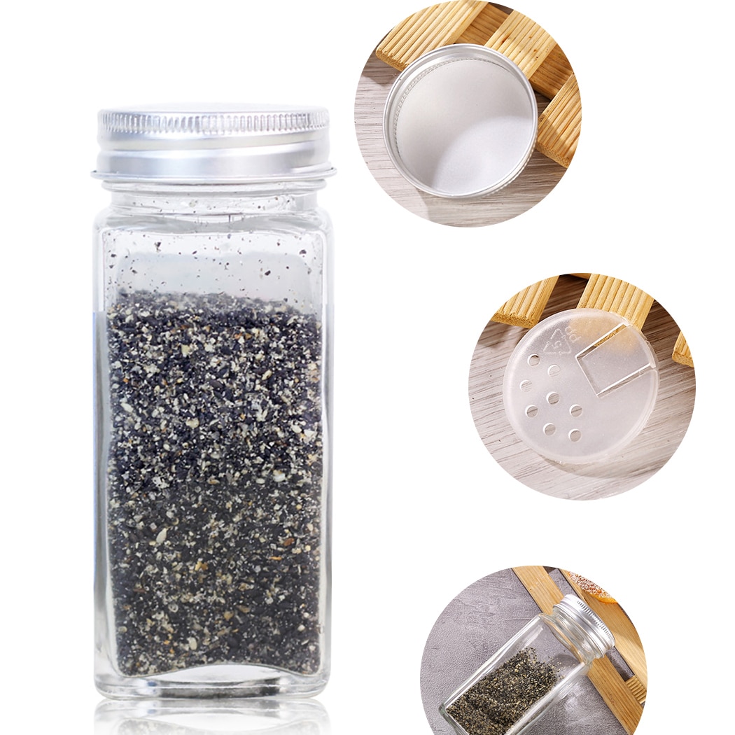 Agitadores de sal y pimienta de vidrio grueso, tarro de condimentos, herramienta para barbacoa, botellas, contenedor de vinagrera, agitador de condimentos, 2/4 Uds.