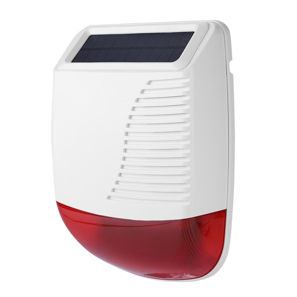Alarma de sirena de sonido Solar para exterior, luz de energía Solar impermeable, inalámbrica, de 433MHz, para sistema de alarma GSM a brazo/alarma de emergencia/desarmar