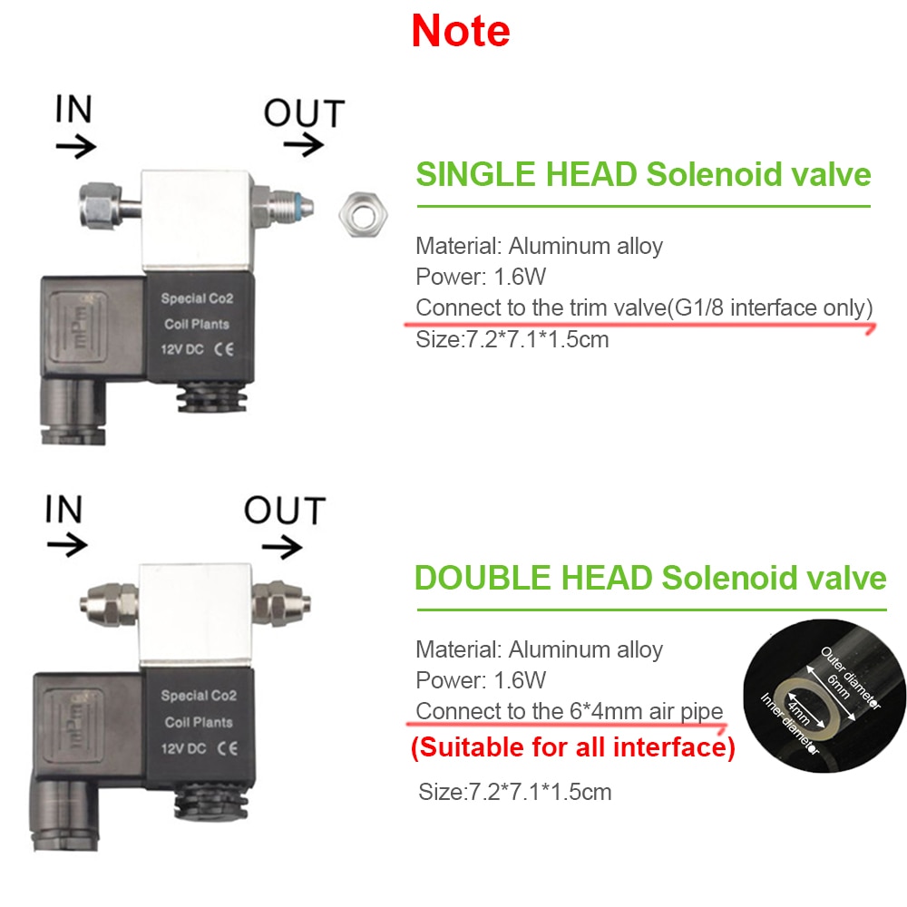 CO2 Magneetventiel Dc 12V Output Aquarium CO2 Regulator Systeem Elektrische Lage Temperatuur Magnetische Valve Voor Aquarium Aquarium