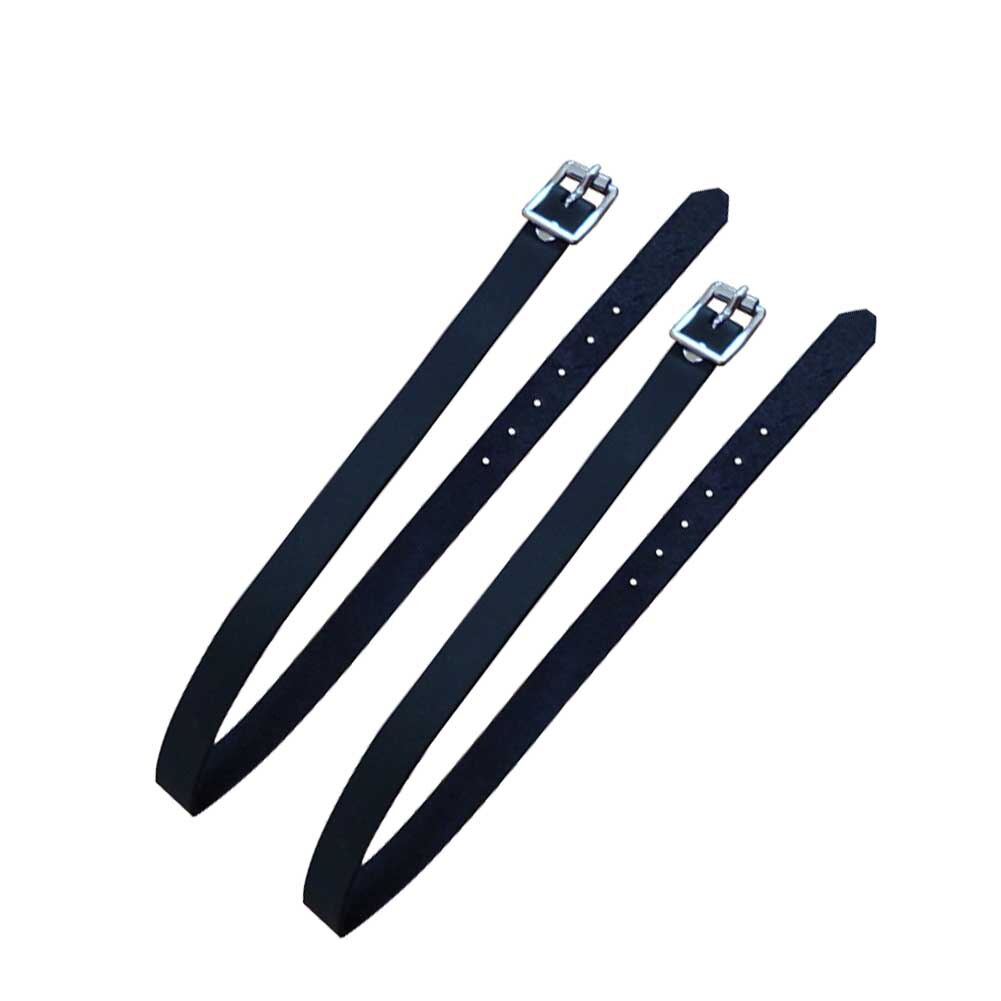 2 Pcs Solid Met Gesp Outdoor Lange Sport Duurzame Beschermende Apparatuur Paardrijden Training Accessoires Spur Strap Pu Leather: Black