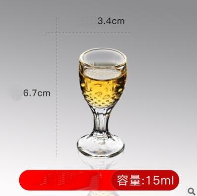 6PCS Crystal Cup Shot Glass Cup Spirits Wine Mini Glass Cup glasses Party Drinking Charming Thick Small Cup: 15ml 6pcs