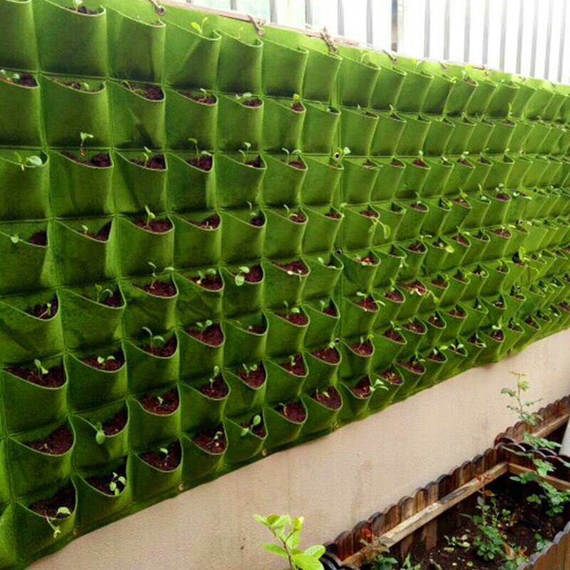 Wall Hanging Planting Bags 18/36/49/72 Pockets Green Grow Bag Planter Vertical Garden Vegetable Living Garden Bag Flowers Supply