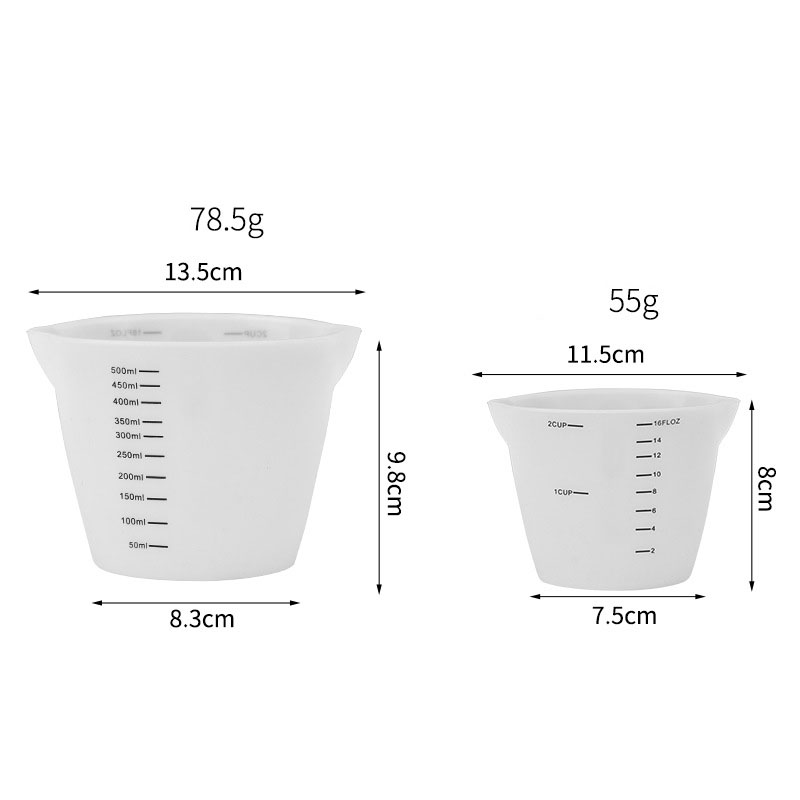 Reusable Silicone Measuring Cups 500ml &amp; 250ml Resin Mixing Cups Epoxy Jewelry Casting Molds Acrylic Paint Pouring Cups