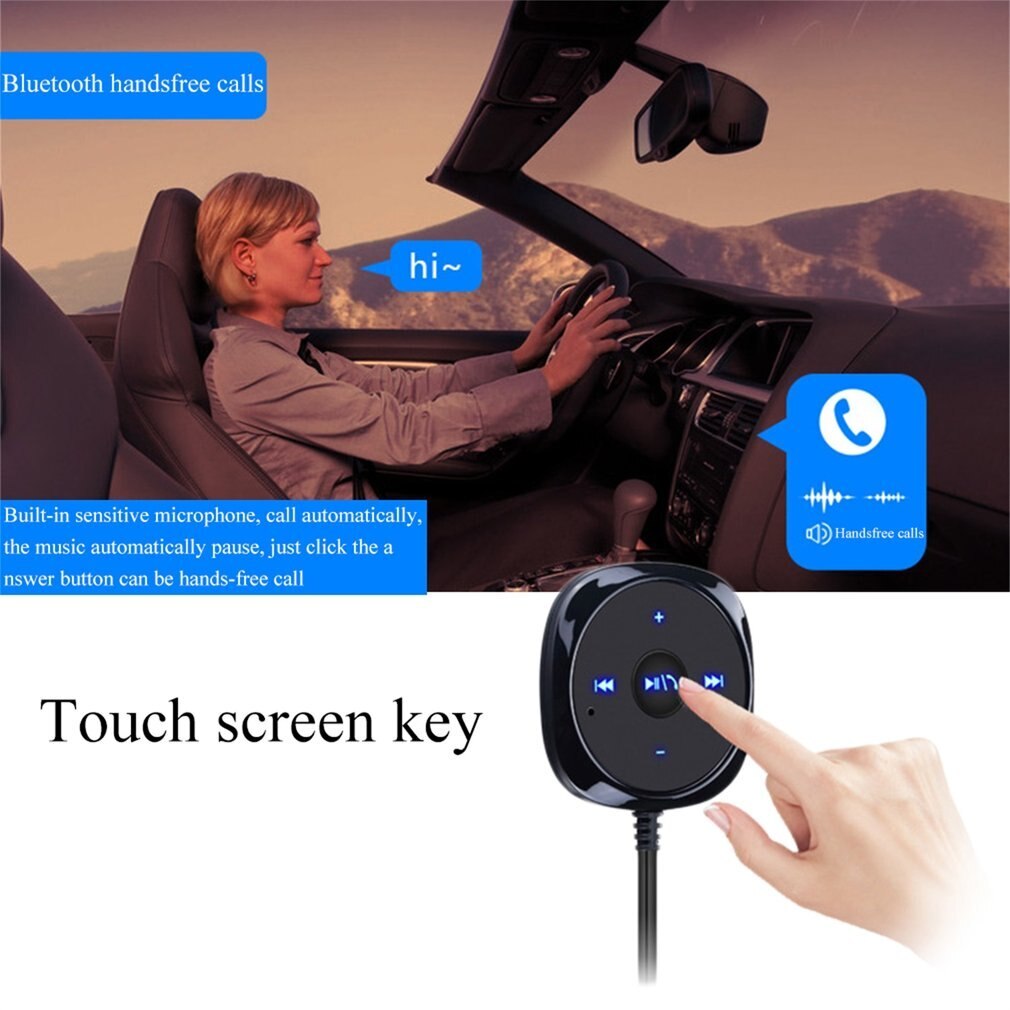 Wireless Car Kit Bluetooth Receiver Hands-free Call 3.5mm Aux Audio Talking Bluetooth Music Sound Adapter USB Charger