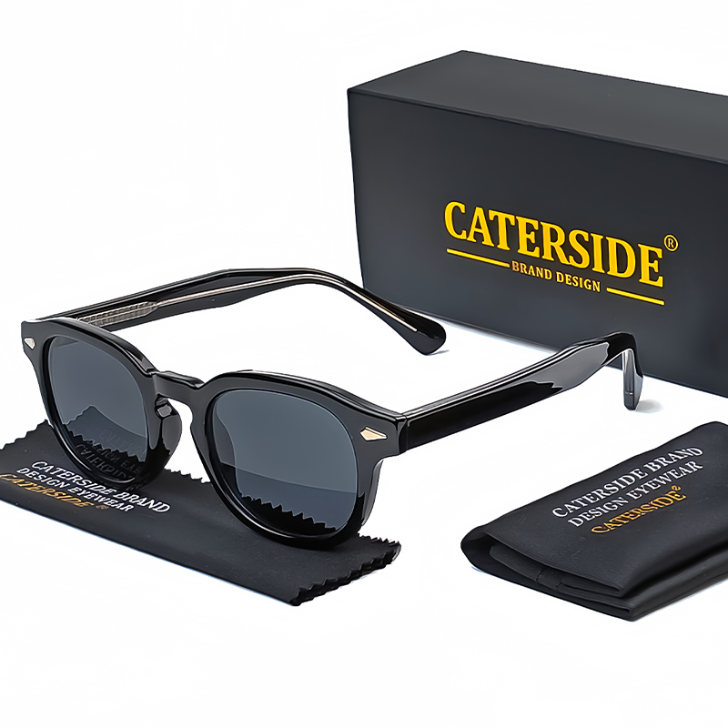 CATERSIDE, gafas de sol redondas Retro para hombre, gafas de sol Punk con Pin de ácido propiedónico, gafas de sol de lujo para mujer, gafas deportivas de ocio para UV400: Castaño
