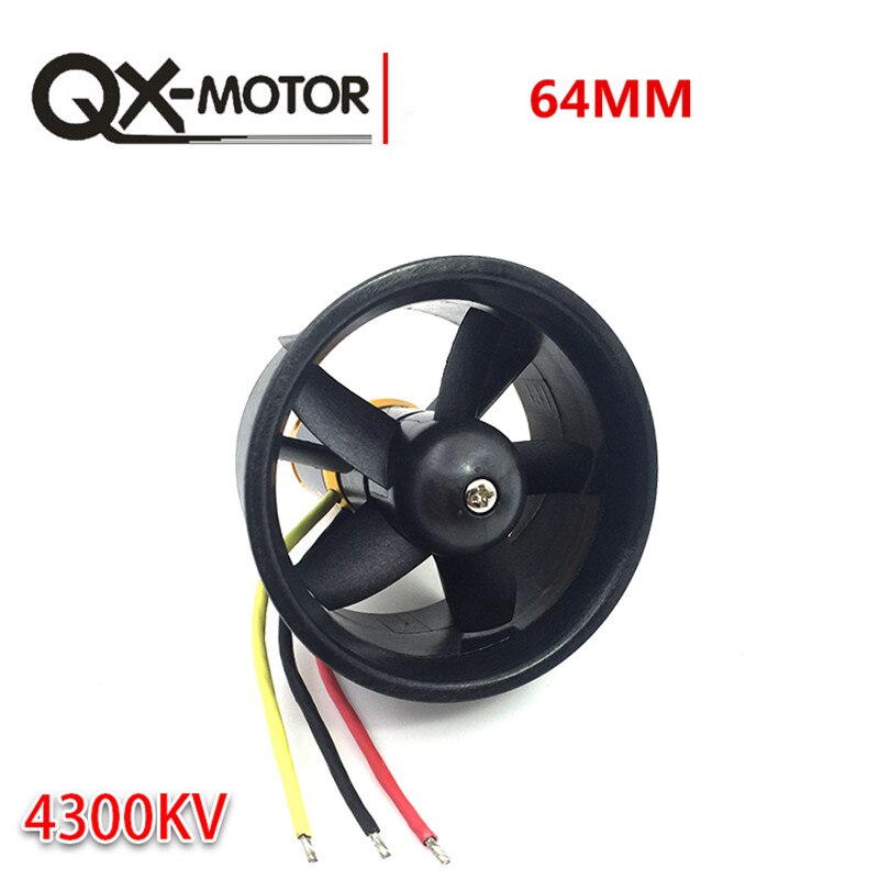 QX-MOTOR DIY EDF Ducted Airplane Fan 30mm /50mm/ 55mm / 64mm / 70mm / 90mm with Brushless Motor: 64mm 5 blades 4300KV