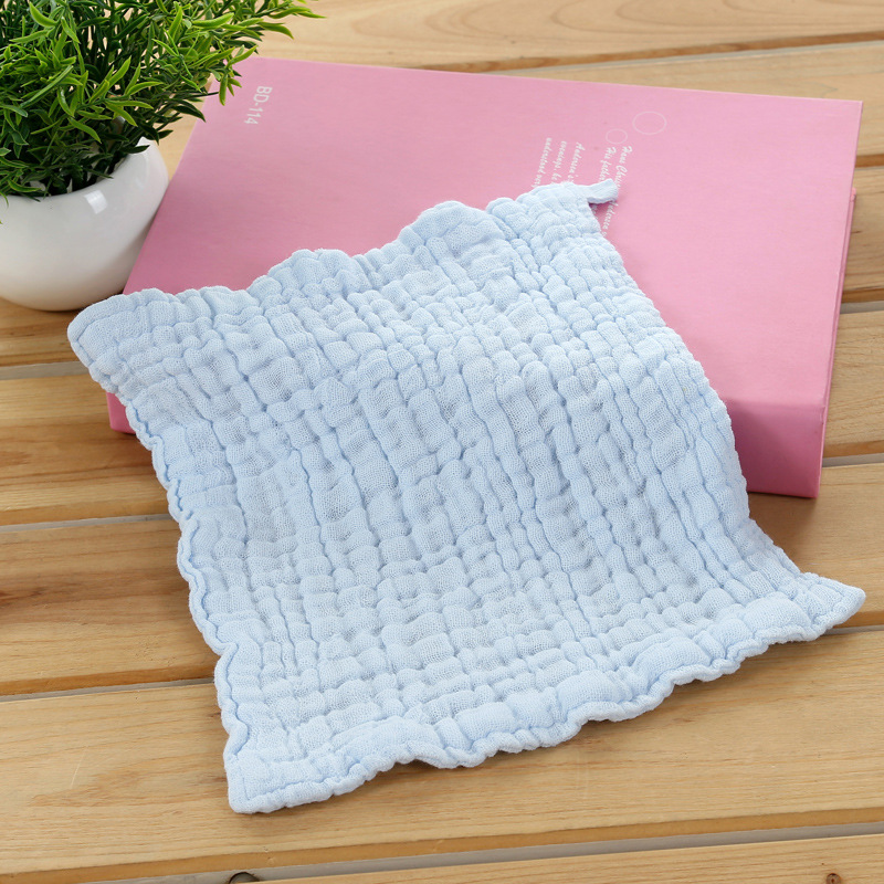 Six layers of gauze cotton square towel Children towel Fold a handkerchief Plain printed saliva towel: 4