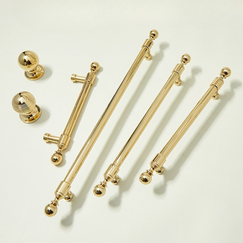 Fransk stil luksuriøse gull kjøkkenskap dørhåndtak solid messing skuffknotter møbelhåndtak maskinvare