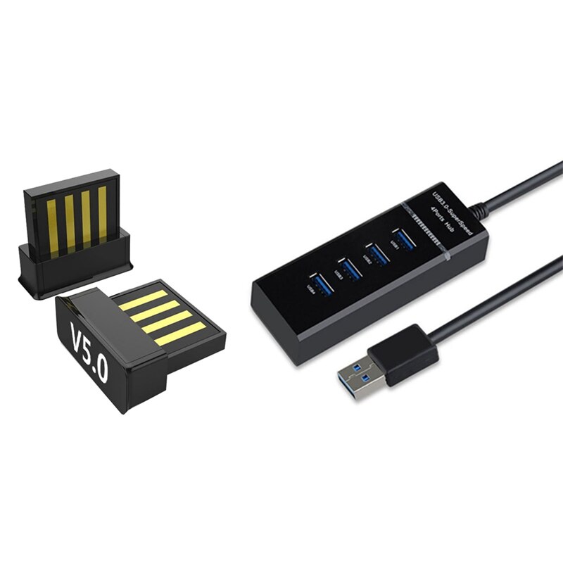 1 Stck USB 3,04 Hafen Hub Hub Computer USB Multi-Schnittstelle Splitter & 1 einstellen Bluetooth 5,0 USB-Absender empfänger: Ursprünglich Titel