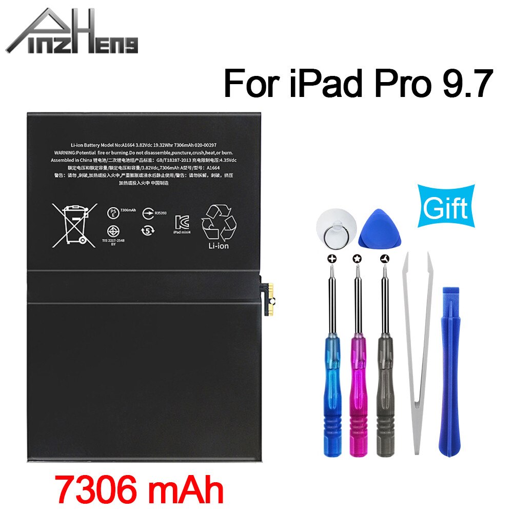Pinzheng 7306Mah Tablet Batterij Voor Apple Ipad Pro 9.7 Inch Hoge Capaciteit Batterij A1673 A1674 A1675 Vervanging Bateria