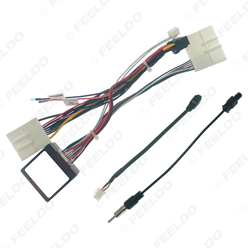 FEELDO – lecteur DVD Audio de voiture 16 broches, adaptateur de puissance Calbe avec boîte Canbus pour Renault Clio 4/Captur 16-17, prise stéréo, faisceau de câbles: CANBUS BOX harness