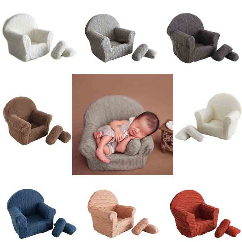 3 st/set nyfödd baby fotografering rekvisita poserar mini soffa fåtölj + kuddar poser foto rekvisita fotografi studio tillbehör