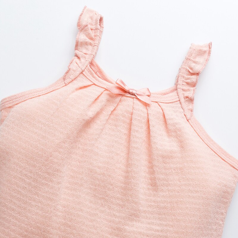 Zomer Baby Meisje Pyjama Leuke Casual Homewear Puur Katoen Pyjama Pure Kleur Pak Top + Shorts Roze 2-9 Jaar