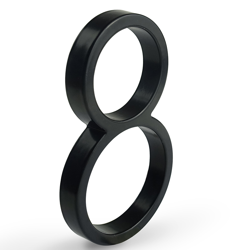 Numéro de maison flottant en aluminium noir, numéro de maison extérieur, numéros de porte d'appartement, panneau d'adresse de boîte à lumière, 125mm, 5 po, #0-9: Orange