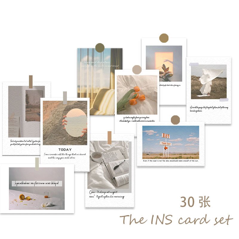 Korealainen ins valokuva koristelu korttisetti 30 arkkia taidevalokuvaus rekvisiitta yhteissijoitus postikortti tee itse huone seinätarra väritulostus: Default Title