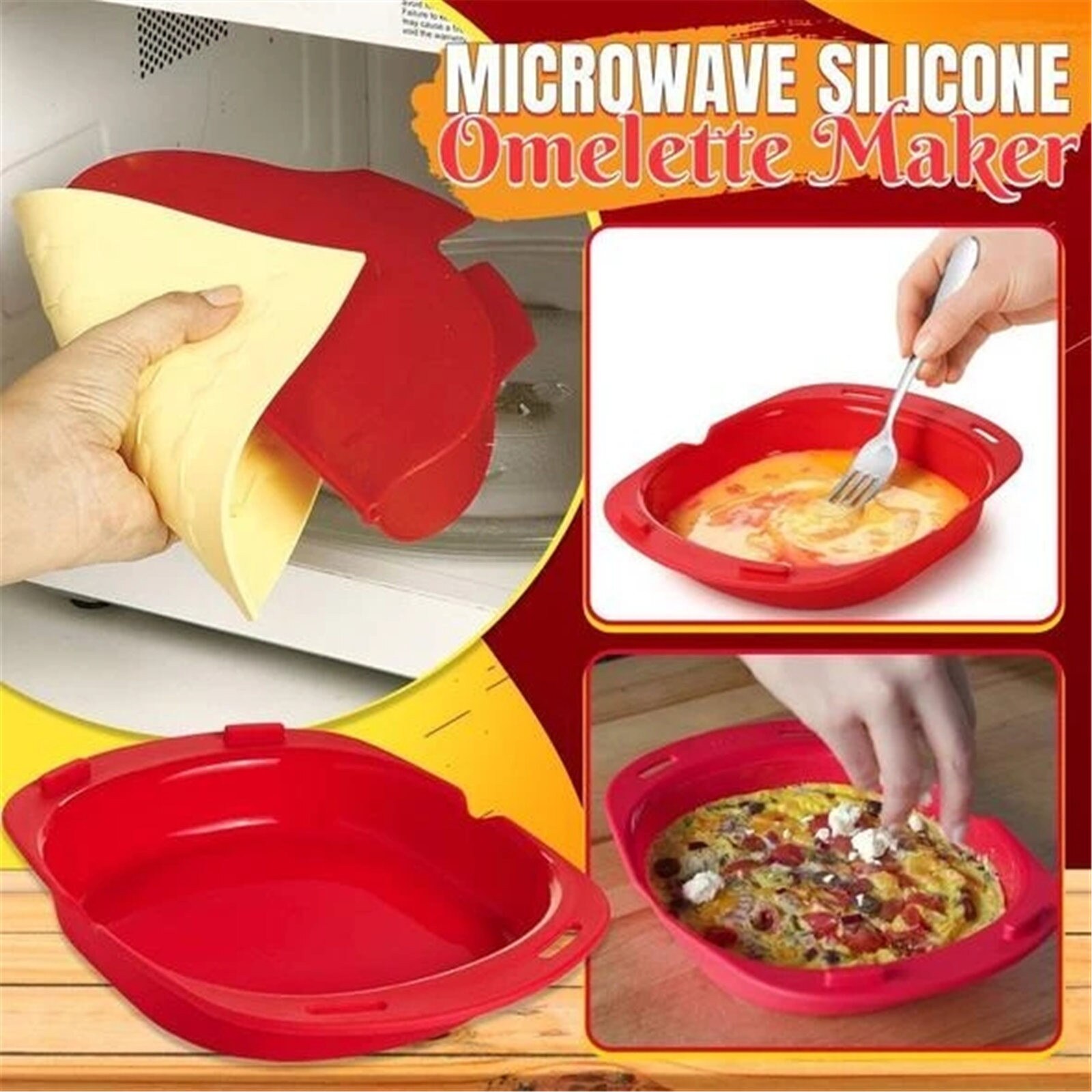25#Microwave Oven Silicone Egg Omelette Roll Baking Dish Silicone Omelette Maker Kitchen Steamer Cooking Mould Kitchen Gadget