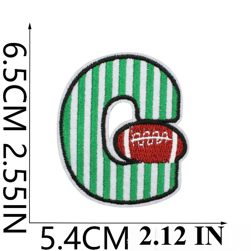 Sports Style Rugby Embroidery Patch Sticker 26 English Letters Clothes Decorative Cloth Sticker Team Chapter Boy Embroidery Piec: DULL