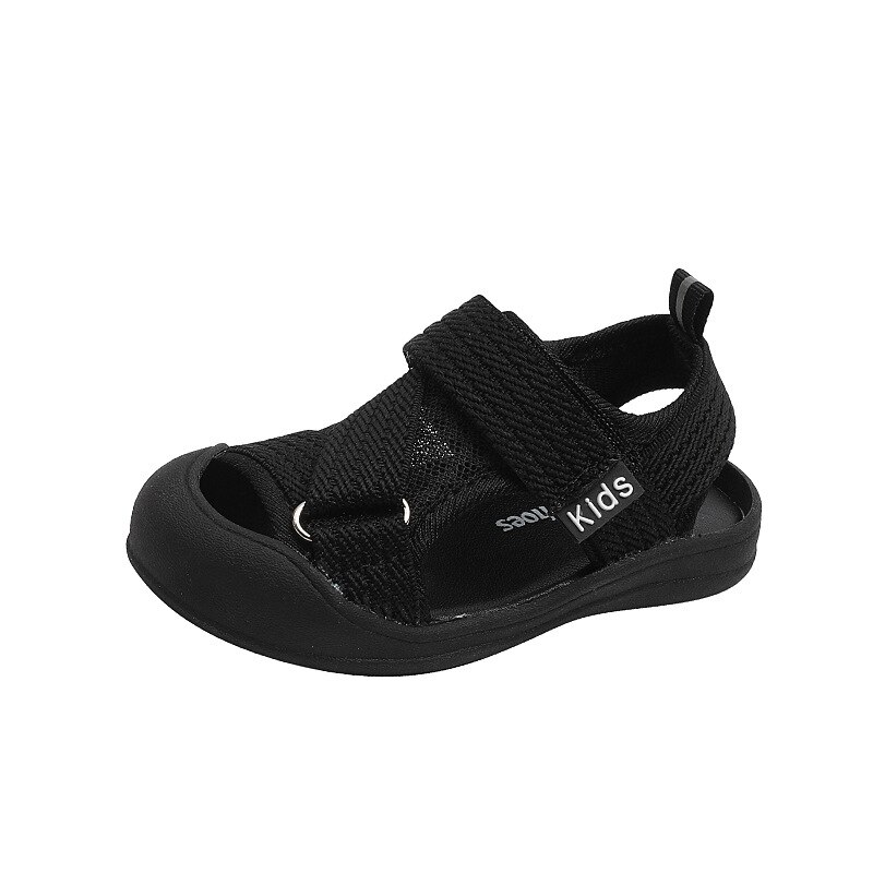 Summer Toddler Sandals Baby Girl Shoes Soft Bottom First Walkers Sport Boys Beach Sandals SXX002: SXX050 Black / CN23 insole14.5 cm