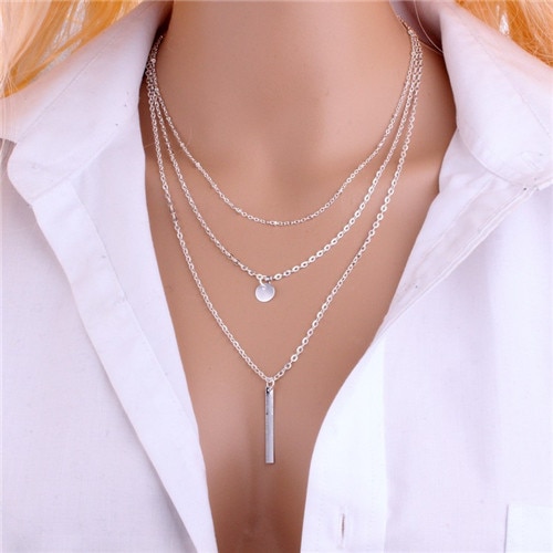 Gold Color Multilayer Coin Tassels Lariat Bar Necklaces Beads Choker Feather Pendants Necklaces For Women Bijoux: Style 7