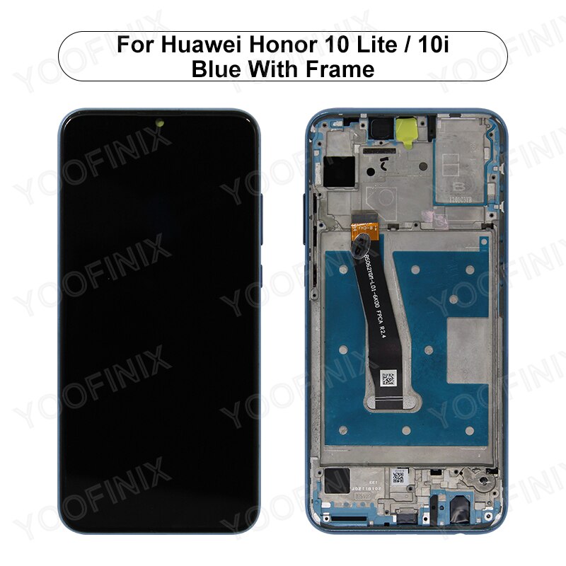 6.21 &quot;für Huawei Honor 10 Lite Anzeige Touchscreen Digitizer Ersatz Teile Für Honor 10i LCD HRY-LX2 HRY-AL00 HRY-LX1LCD: Blau mit Rahmen