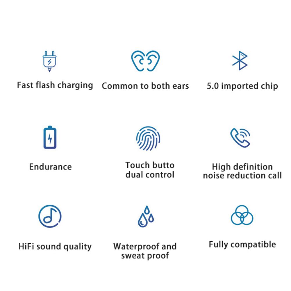 Y11 Bluetooth 5.0 In-Ear Headset Noise Reduction Stereo Earphones with Mic for iPhone for Android IOS Car Handsfree Call Earbuds