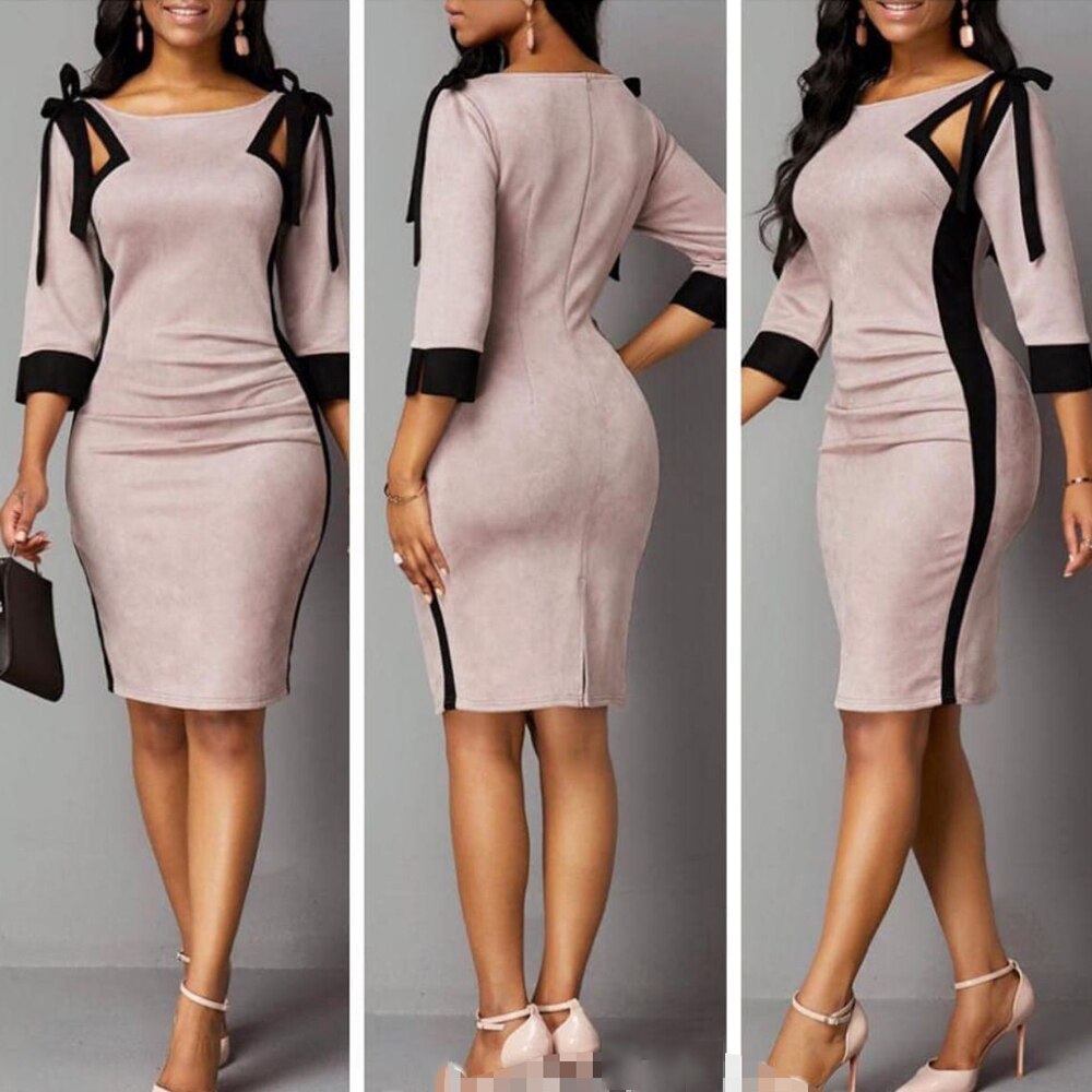 MD African Dress Ladies Ankara Midi Dresses Business Dress For Women Office Clothes Dashiki Outfit Vetement 183