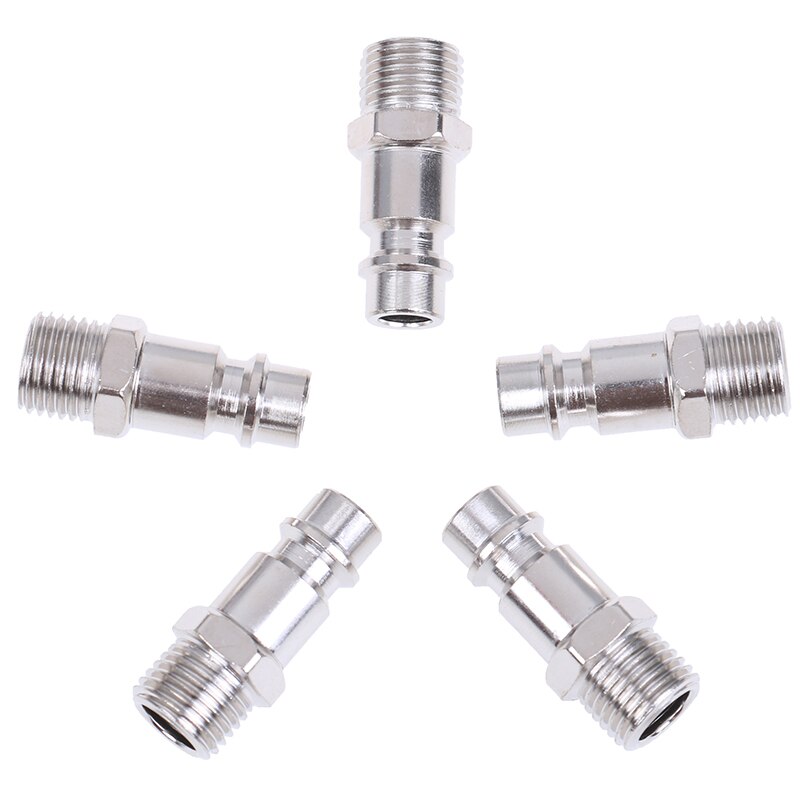 5pcs 1/4" 33*11mm Copper Iron Euro Air Line Hose Fitting Quick Release Air Compressor Connector