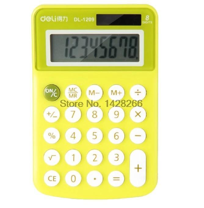1 Piece Deli 1209 Calculator Mini Calculators Office Small Business portable calculator: Light Green