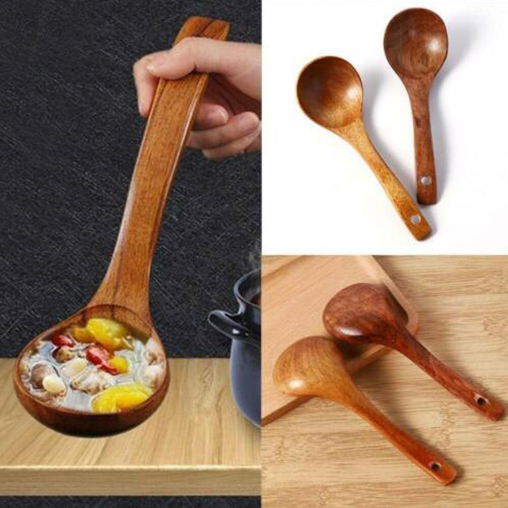 1/3PCS Household Japanese Wooden Spoon Natural Soup Spoons Bamboo Wood Spoon for Eating, Handmade Condiments Mixing Serving