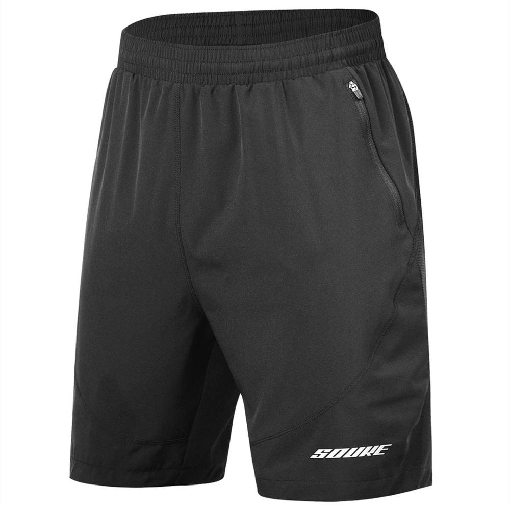 Calções de ginásio masculino com roupa interior embutido secagem rápida respirável treinamento solto calções de basquete masculino fitness correndo calções esportivos: Black / S