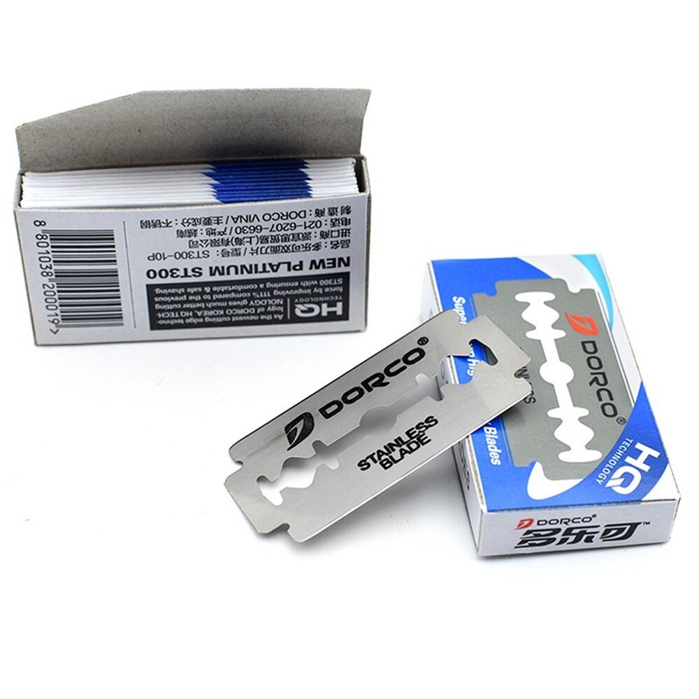 Unisex 10PCS/Box Blade Stainless Steel Razor Double-sided Razor Blades Shaving Razor Shaver Manual Razor Blade Shaving Tool