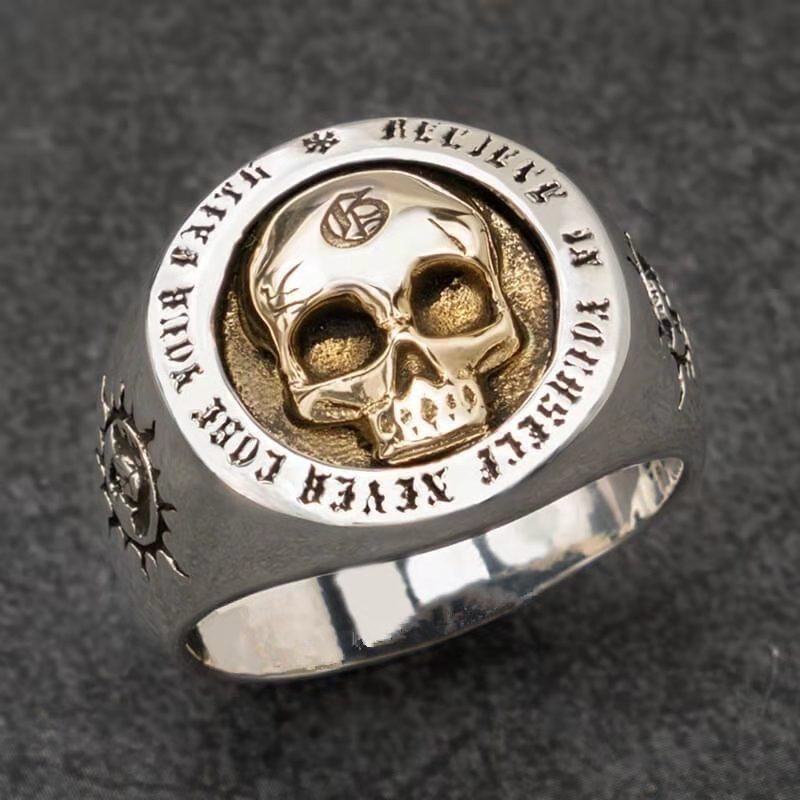 Männer der Herrschsüchtige Schädel Ringe für Motorrad Party Dampf Punk Hüfte hüpfen Felsen Radfahrer Ringe Edelstahl Ringe Schmuck