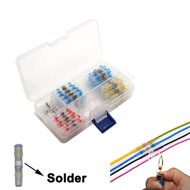 25pcs/lot Universal Waterproof Heat-Shrinkable Fast Solder Ring Terminal Block Intermediate Joint Connector Electrical Accessory