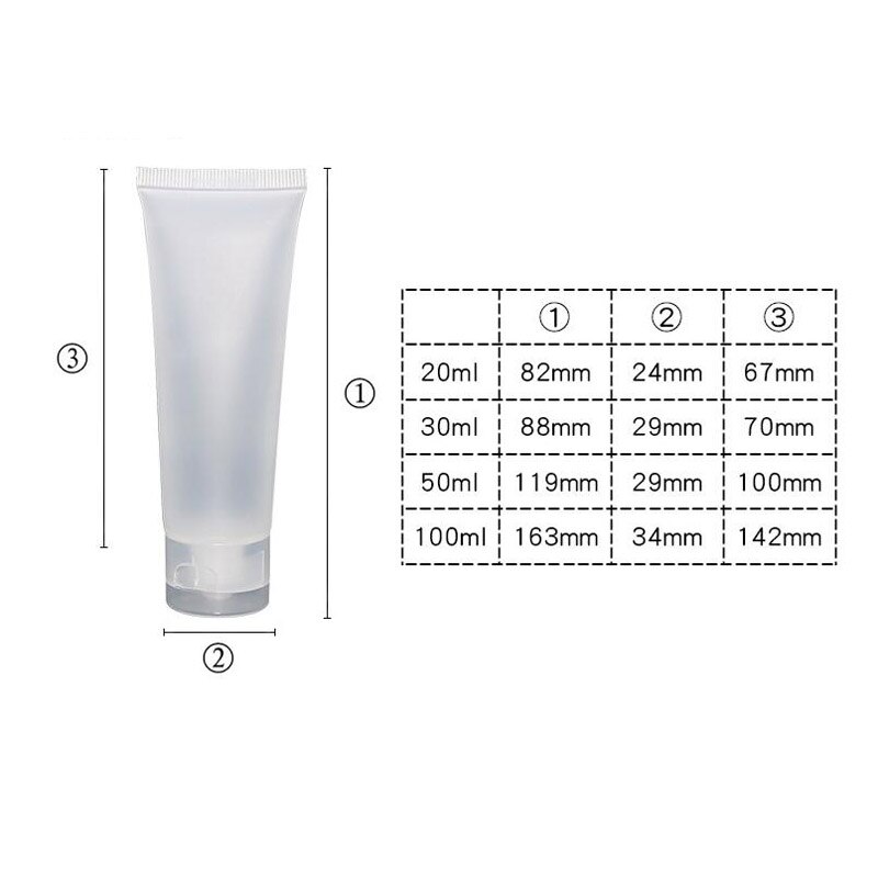 10 stk./parti 20/30/50/100 ml tom rørklem kosmetikbeholder makeupflaske blanke hætteglas
