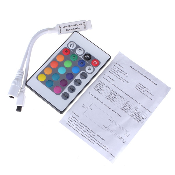 Rgb led controller 4 pin  ir 24 nøgle 44 nøgle ir fjernbetjening 3 nøgle trykket lysdæmper on / off switch til 5050 3528 rgb led strip lys