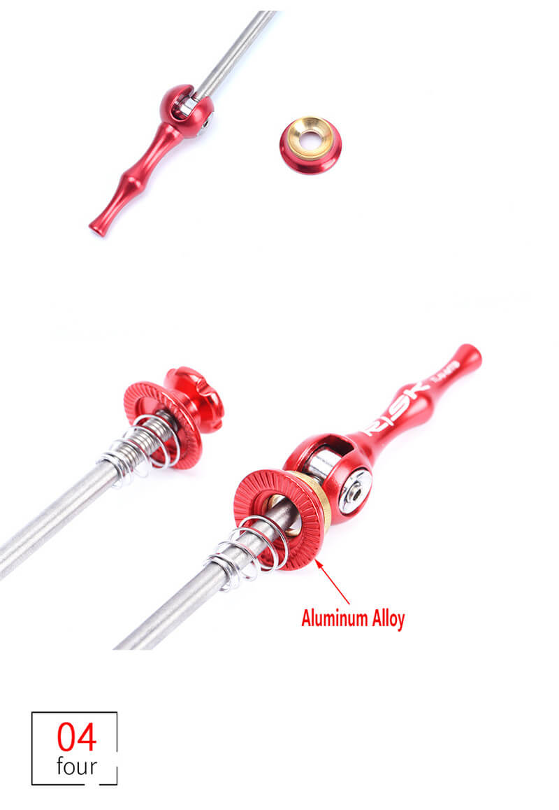 Riesgo de liberación rápida pinchos para bicicleta de aleación de titanio Anti robo QR pinchos para MTB Carretera ruedas de bicicleta de bloqueo de seguridad de piezas de ciclismo
