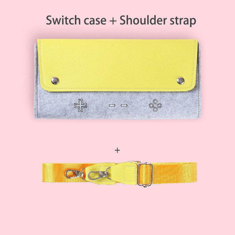 Estuche de viaje para Nintendo Switch, estuche rígido de PU con correa para el hombro, bolsas de almacenamiento portátiles para accesorios de juego Nintendo Switch Lite: Yellow for switch