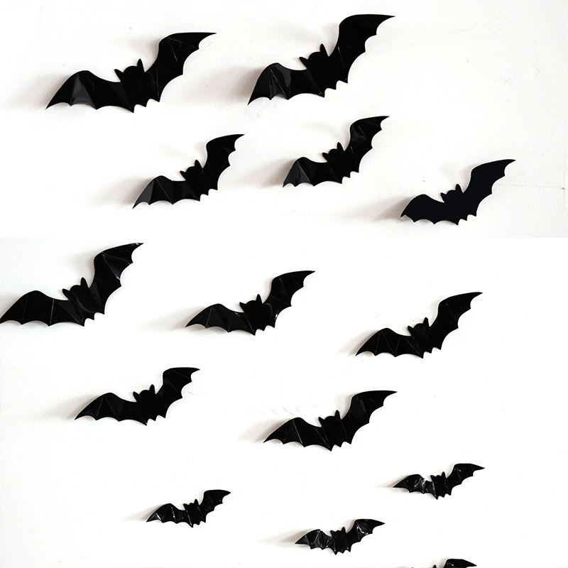 16 pcs 3D Home Room Wall Sticker Halloween Bat Dec... – Grandado