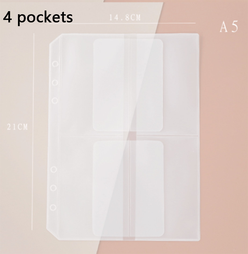 A5/A6 Transparent Storage File Holder Pouch Loose Leaf Notebook Collection Bag DIY Diary Accessory Name Card Case Storage Bag: A5-4