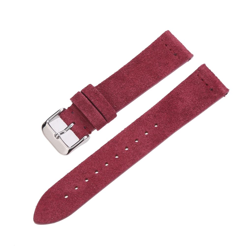 EACHE Suede Watch Leather Band Strap Beige Light&Dark Brown Black Grey Blue Watch Straps 18mm 20mm 22mm: Red / 20mm
